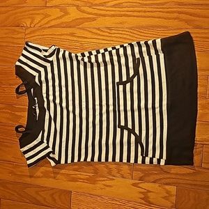 Woman's MASCARA shirt. Size Large. Brown and Cream color